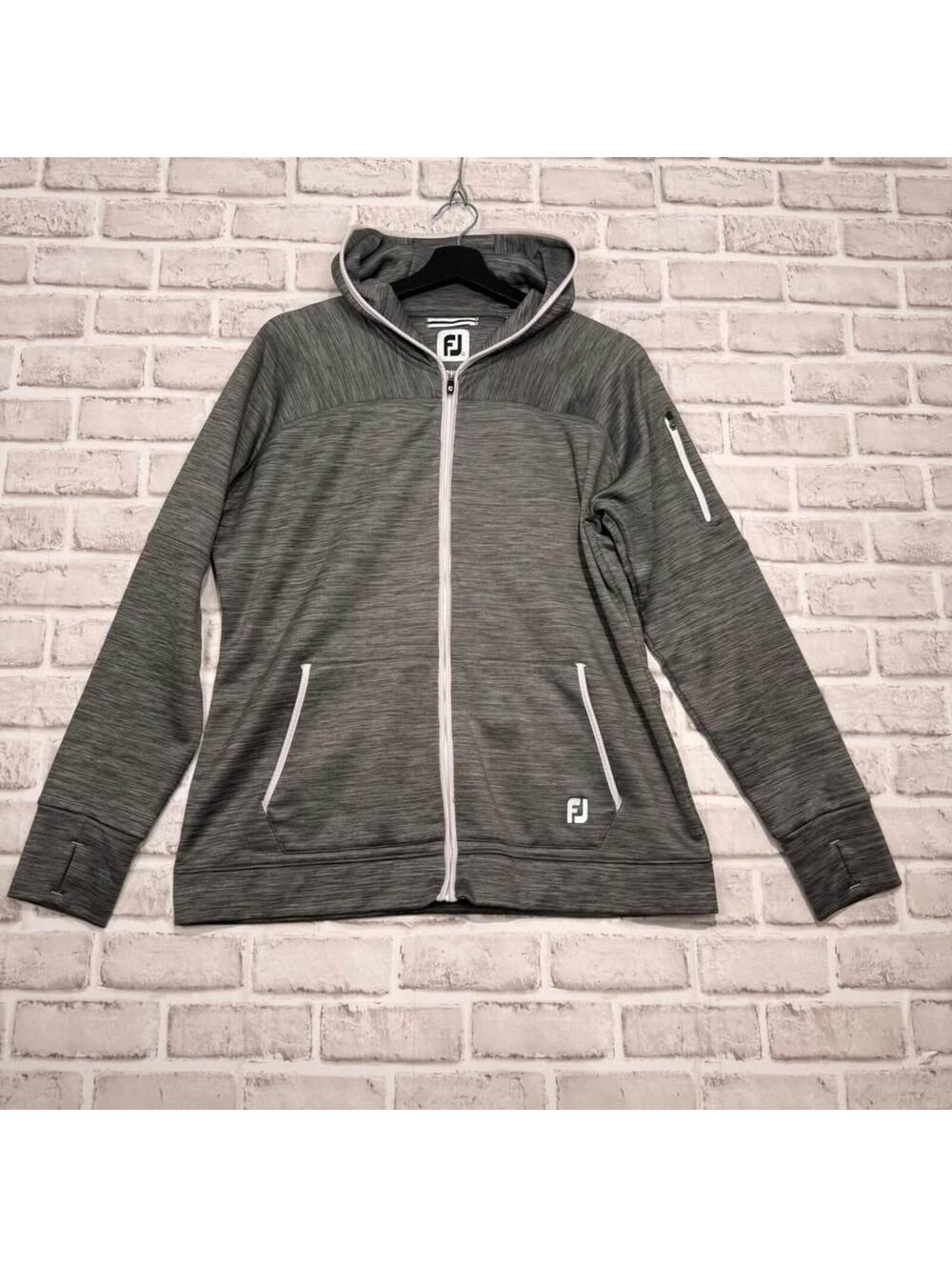 FootJoy Full Zip Hooded Fleece Jacket Women's L Gray
